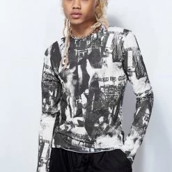 Jaded Man Tees Analogue Mesh Top