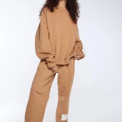 Jaded London Tan Oversized Mock Neck Sweatshirt Hoodies & Sweatshirts