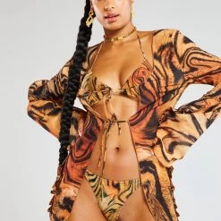 Jaded London Tiger Swirl Print Tie Side Bikini Bottoms 11 Jaded London Tiger Swirl Print Tie Side Bikini Bottoms
