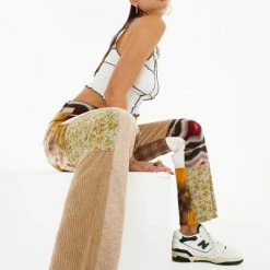 Jaded London Patchwork Tapestry Boyfriend Fit Jeans