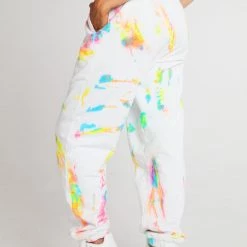 Jaded London Reverse Rainbow Tie Dye Joggers Co-ords