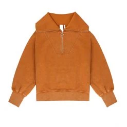 Jaded London Co-ords NTRLS Rust Orange Quarter Zip Sweatshirt