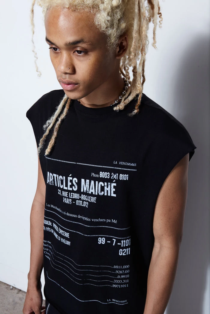 Jaded Man Tees Black Receipt Vest 4 Jaded Man Tees Black Receipt Vest