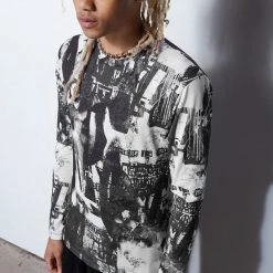 Jaded Man Tees Analogue Mesh Top