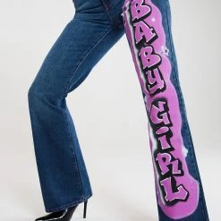 Jaded London Baby Girl Graffiti Print Low Rise Jeans