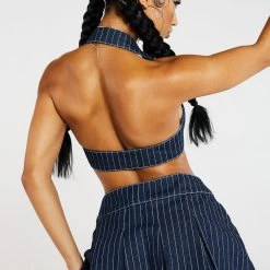 Jaded London Pinstripe Denim Cheerleader Skirt Skirts