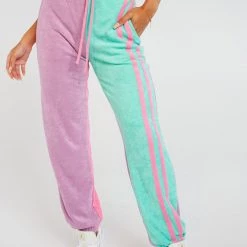 Jaded London Purple & Turquoise Towelling Joggers