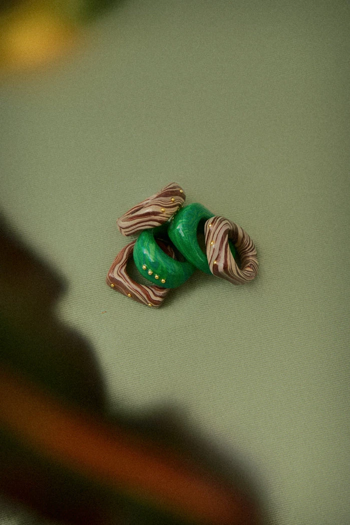 Phase Green Swirl Ring Accessories 3 Phase Green Swirl Ring Accessories