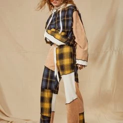 Jaded London Mixed Check Oversized Hoodie