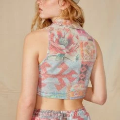 Jaded London Tops Rib Halter Top With Popper Fastening