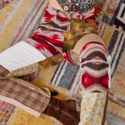 Jaded London Patchwork Tapestry Boyfriend Fit Jeans