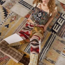 Jaded London Patchwork Tapestry Boyfriend Fit Jeans