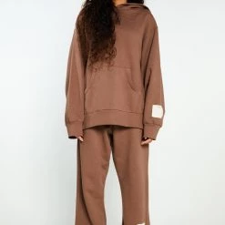 Jaded London Hoodies & Sweatshirts Brown Oversized Hoodie