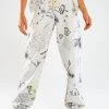 Jaded London Doodle Graffiti Print Paperbag Waist Joggers