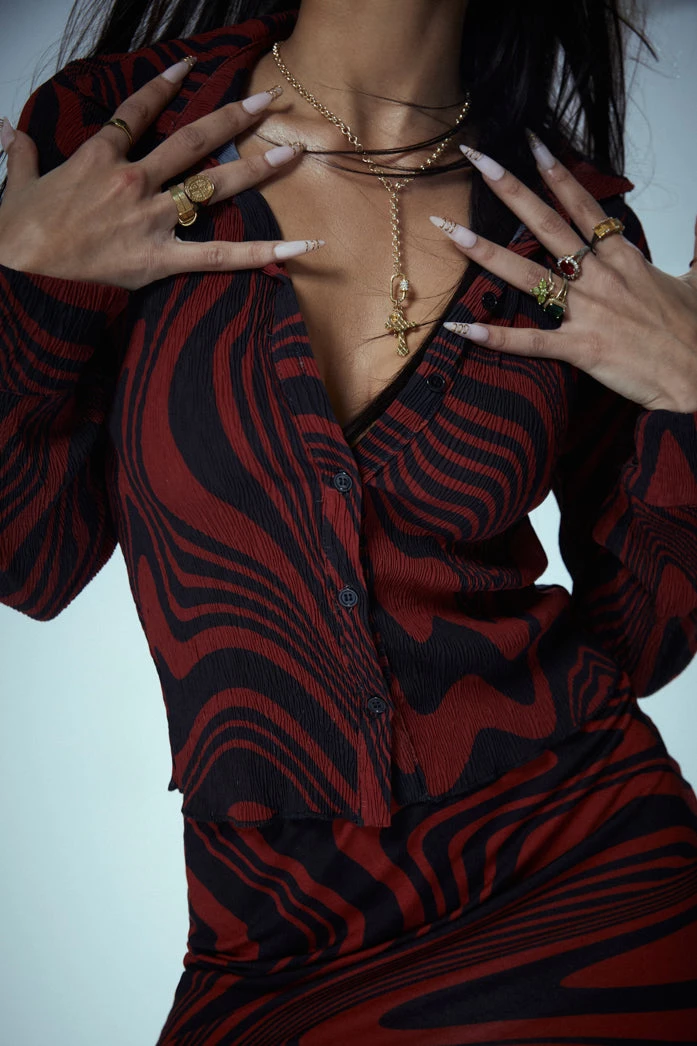 Jaded London Tops Manic Plisse Shirt 3 Jaded London Tops Manic Plisse Shirt