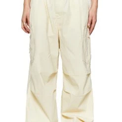 Jaded Man Eden Ecru Parachute Cargo Pants