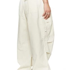 Jaded Man Eden Ecru Parachute Cargo Pants