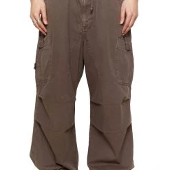 Jaded Man Eden Brown Parachute Cargo Pants