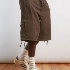 Jaded Man Brown Parachute Cargo Shorts
