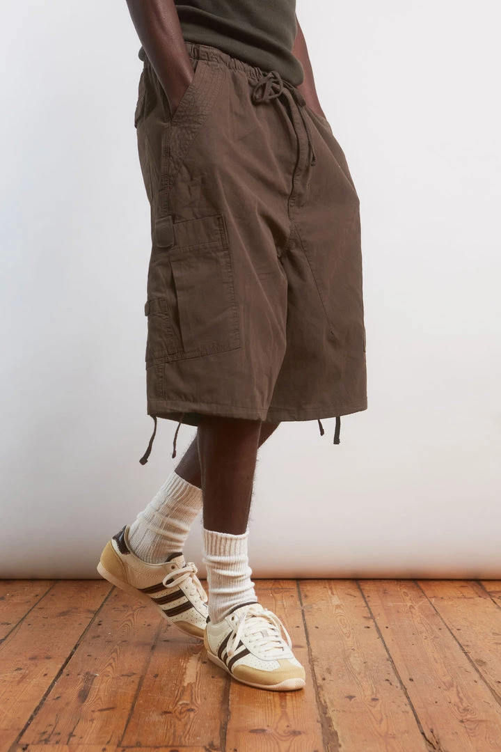 Jaded Man Brown Parachute Cargo Shorts 1 Jaded Man Brown Parachute Cargo Shorts