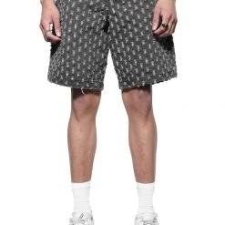 Jaded Man Vintage Black Distressed Skate Shorts