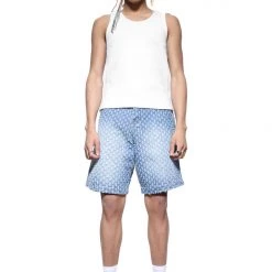 Jaded Man Light Blue Distressed Skate Shorts