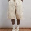 Jaded Man Ecru Parachute Cargo Shorts