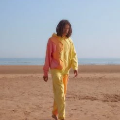 Jaded Man Joggers Wave Cut And Sew Orange Cuffed Jogger