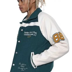 Jaded Man Forest Green Rodeo Varsity Jacket