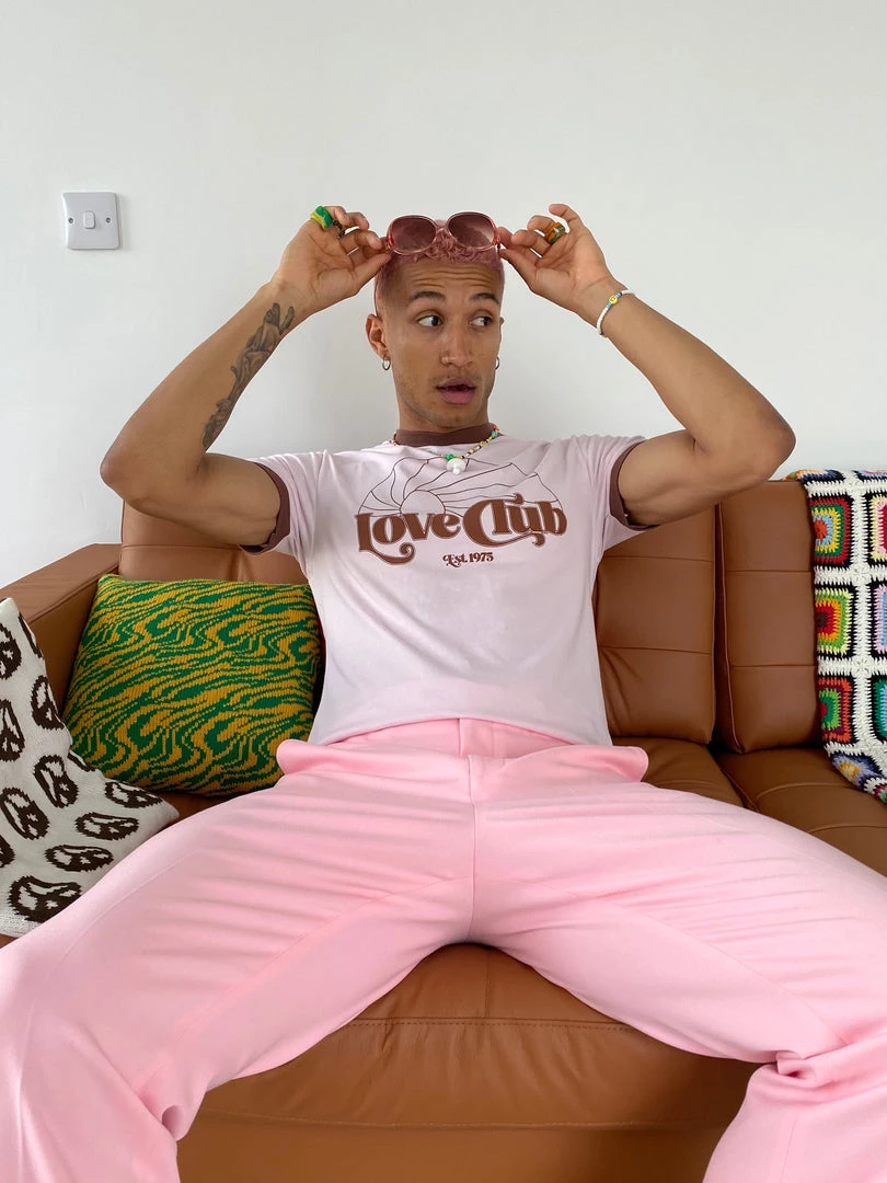 Jaded Man Pink Love Club Ringer T Shirt Tees 3 Jaded Man Pink Love Club Ringer T Shirt Tees