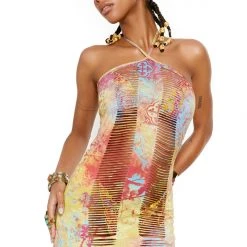 Jaded London Savannah Slashed Halter Dress Dresses