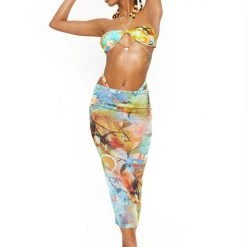 Jaded London Beach & Swimwear Citrus Mesh Maxi Skirt