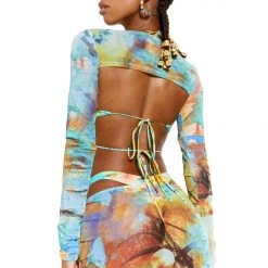 Jaded London Citrus Mesh Sleeves Beach & Swimwear