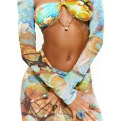 Jaded London Citrus Mesh Sleeves Beach & Swimwear