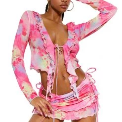 Jaded London Azalea Frill Top Beach & Swimwear