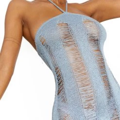 Jaded London Dresses Blue Umbra Halter Dress