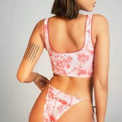Jaded London Pink & White Tattoo Print Micro Bikini Bottoms