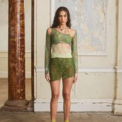 Jaded London Siren Dress In Moss