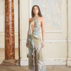 Jaded London Cindy Plunge Dress In Emerald