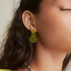 Jaded London Blossom Earrings In Lovebird Resin Accessories