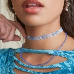 Jaded London Accessories Hearts Intertwined Double Chain Choker