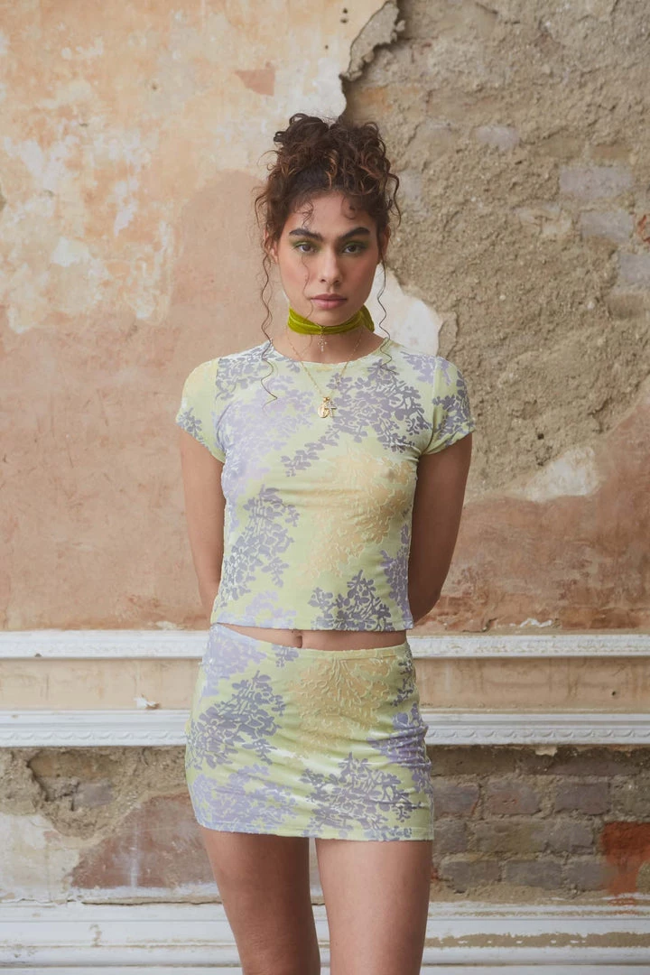 Jaded London Devore Dusk Tee In Lime Tops 6 Jaded London Devore Dusk Tee In Lime Tops