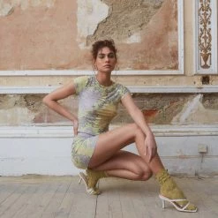 Jaded London Devore Dusk Tee In Lime Tops 14 Jaded London Devore Dusk Tee In Lime Tops