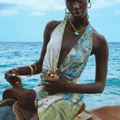 Jaded London Cindy Plunge Dress In Emerald