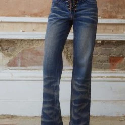 Jaded London After Hours Lace Up Jeans