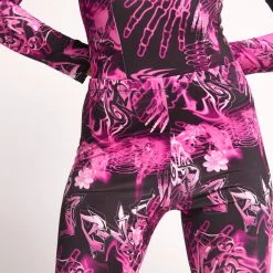 Jaded London Co-ords Pink Skull Print Knee Length Cycling Shorts