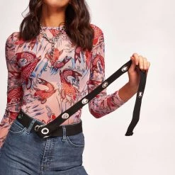 Jaded London Black Eyelet Belt Sale