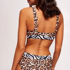 Jaded London Leopard & Zebra Print Bikini Bottoms With Lace Up Detail