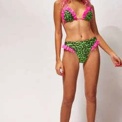 Jaded London Neon Green Leopard Print Thong Bikini Bottoms Beach & Swimwear 9 Jaded London Neon Green Leopard Print Thong Bikini Bottoms Beach & Swimwear