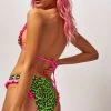 Jaded London Beach & Swimwear Neon Green Frill Edge Low Rise Bikini Bottoms